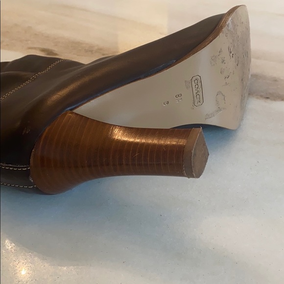 Coach Rory Polished Calf Boot Chocolate Brown 8.5 - Picture 8 of 16